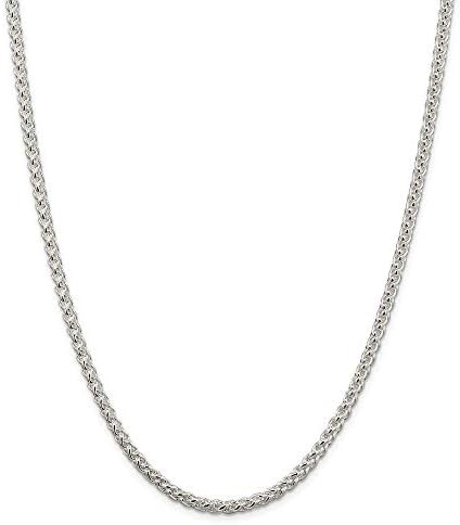 925 Sterling Silver Wheat Chain Jewelry Gifts for Women in Silver Choice of Lengths 16 18 24 20 30 and 1.25mm 1.75mm 2.5mm 3mm 4mm 5mm 6mm 8mm