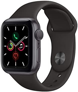 Apple Watch Series 5 (GPS, 44MM) - Space Gray Aluminum Case with Black Sport Band (Renewed)